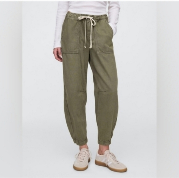 Gap Mid Rise Pull-On Soft Barrel Jeans Mesculen Green - Picture 4 of 6